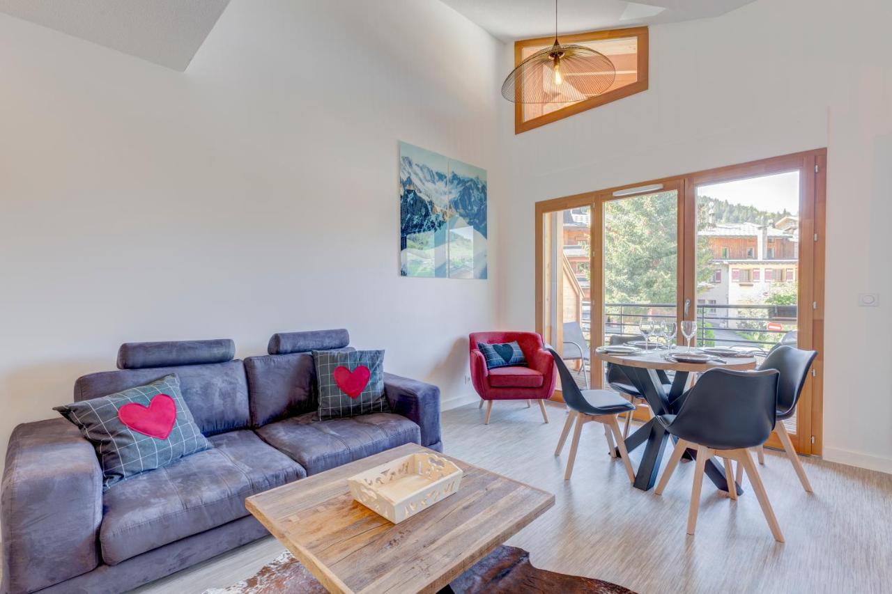 La Poudreuse - Duplex Avec Balcon Vue Montagne - Flumet Luaran gambar